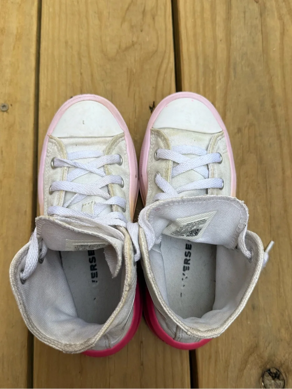 Converse Kid Shoes Sz 13 Taylor All Star Move Platform White Pink Ombre A